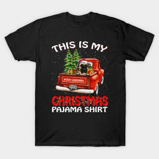 This Is My Christmas Pajama Shirt Bull Mastiff Truck Tree T-Shirt